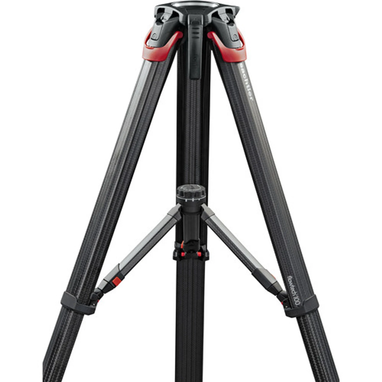 Sachtler Flowtech 100 MS Carbon Fiber Tripod With Mid-Level Spreader & Rubber Feet 6 Sachtler Flowtech 100 MS Carbon Fiber Tripod With Mid-Level Spreader & Rubber Feet - Image 4