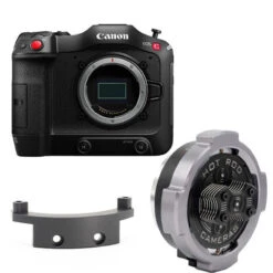 Canon® Canon EOS C70 Cinema Camera (RF Lens Mount) With Hot Rod Cameras PL To RF Mount Adapter (Mark II) And PL-RF Support Foot Kit