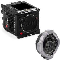RED DIGITAL CINEMA KOMODO-X 6K Cinema Camera (Canon RF, Black) With Hot Rod Cameras PL To RF Mount Adapter (Mark II)